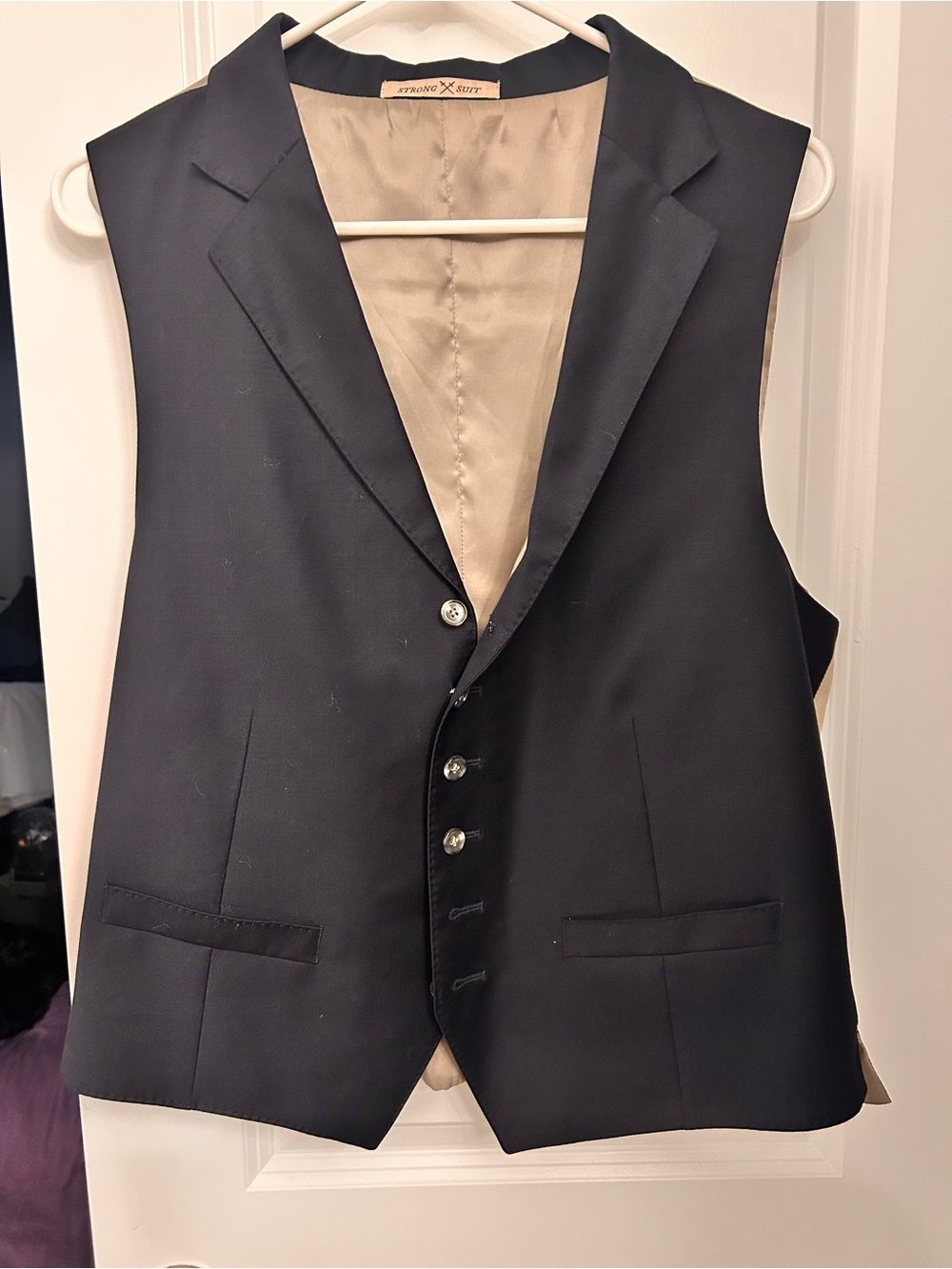 strong suit Men's Black Dress Vest